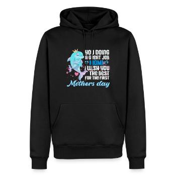 You Doing A Great Job Momi | Muttertag Geschenk | - Männer Premium Bio Hoodie - Schwarz - Vorne - Nico (187cm)