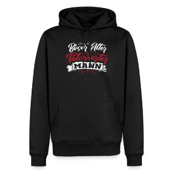 Böser Alter Tätowierter Mann Artistic - Männer Premium Bio Hoodie - Schwarz - Vorne - Nico (187cm)