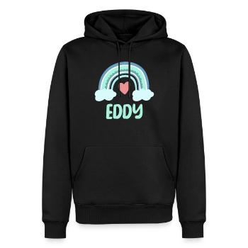 Eddy Name Rainbow Baby - Men’s Premium Organic Hoodie - black - Front - Nico (187cm)