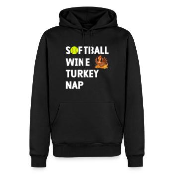 Softball - Baseballschläger Baseball Geschenkidee - Männer Premium Bio Hoodie - Schwarz - Vorne - Nico (187cm)