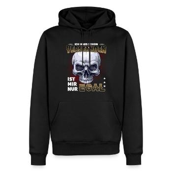 Ich habs schon verstanden - egal biker - Männer Premium Bio Hoodie - Schwarz - Vorne - Nico (187cm)