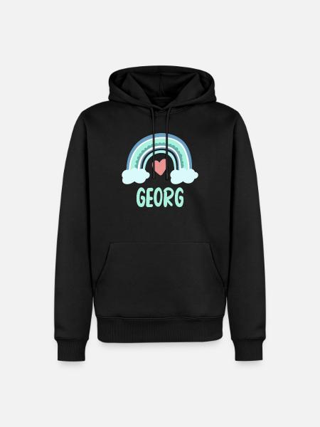 Georg Name Rainbow Baby - Men’s Premium Organic Hoodie - black