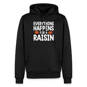 Tout se passe pour un raisin sec| Amateur de raisins secs - Sweat à capuche Premium bio Homme - noir - Devant - Nico (187cm)