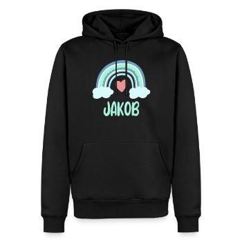 Jakob Nom Rainbow Baby - Sweat à capuche Premium bio Homme - noir - Devant - Nico (187cm)