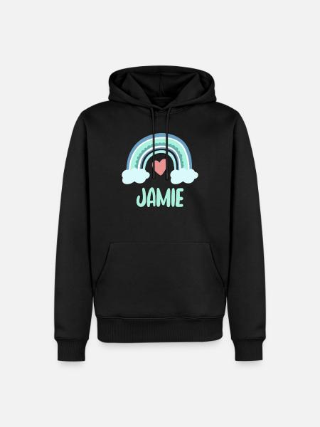 Jamie Name Rainbow Baby - Men’s Premium Organic Hoodie - black