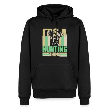 It’s A Hunting Thing - Drôle de cadeau de chasseur - Sweat à capuche Premium bio Homme - noir - Devant - Nico (187cm)
