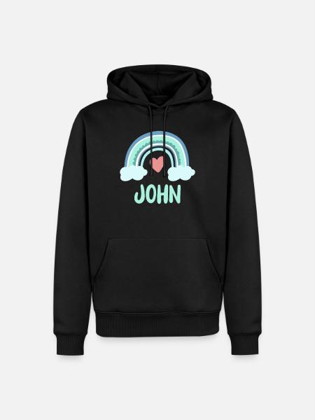 John Name Rainbow Baby - Men’s Premium Organic Hoodie - black