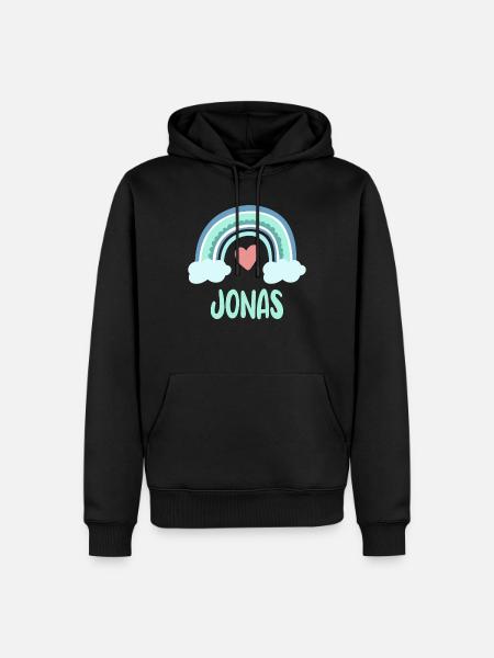 Jonas Name Rainbow Baby - Men’s Premium Organic Hoodie - black