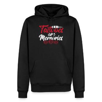 Tattoos Sind Erinnerungen Künstlerische - Männer Premium Bio Hoodie - Schwarz - Vorne - Nico (187cm)