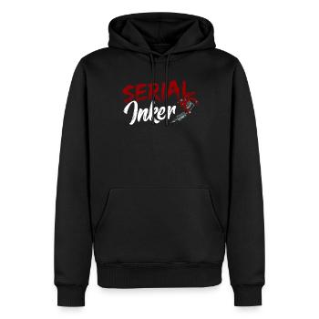 Serial Inker Tatoueurs Stylo à encre artistique - Sweat à capuche Premium bio Homme - noir - Devant - Nico (187cm)