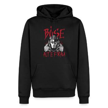 BÖSE ALTE FRAU Tattoo-Thema - Männer Premium Bio Hoodie - Schwarz - Vorne - Nico (187cm)