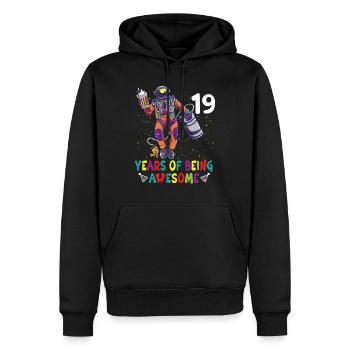 19th Birthday Astronaut Astronomy Solar System - Männer Premium Bio Hoodie - Schwarz - Vorne - Nico (187cm)