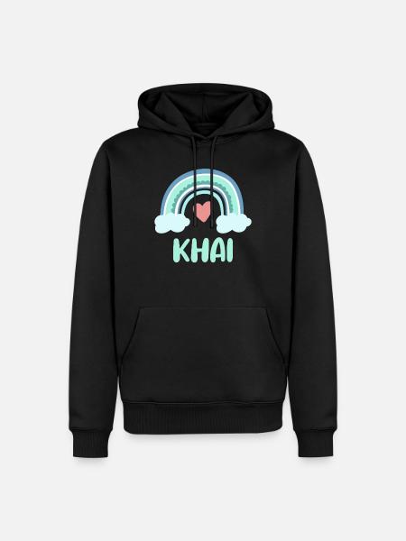 Khai Name Rainbow Baby - Men’s Premium Organic Hoodie - black