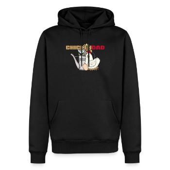Poulet d’arrosage vintage Chickendad - Sweat à capuche Premium bio Homme - noir - Devant - Nico (187cm)
