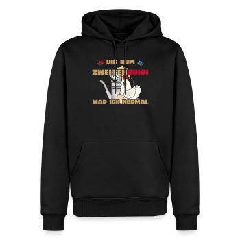 Vintage Huhn Gießkanne Bis zum zweiten Huhn normal - Männer Premium Bio Hoodie - Schwarz - Vorne - Nico (187cm)