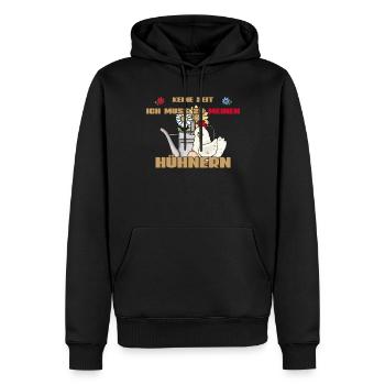 Vintage Huhn Gießkanne Keine Zeit muss zu Hühnern - Männer Premium Bio Hoodie - Schwarz - Vorne - Nico (187cm)
