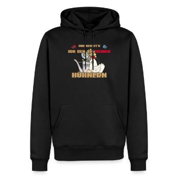 Arrosage de poulet vintage Puis-je aller à mes poules - Sweat à capuche Premium bio Homme - noir - Devant - Nico (187cm)