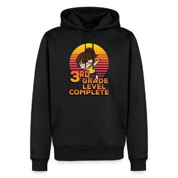 3rd Class Level Completely Cute Dabbing Girl - Men’s Premium Organic Hoodie - black - Front - Nico (187cm)