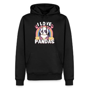 Pandabear Panda Bambou Faune Chine - Sweat à capuche Premium bio Homme - noir - Devant - Nico (187cm)