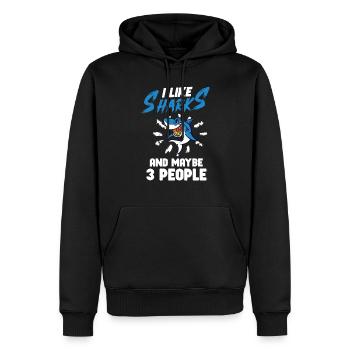 Shark Ocean Predator Sea Creature - Männer Premium Bio Hoodie - Schwarz - Vorne - Nico (187cm)