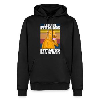 Capybara Fitness Ice Spruch - Männer Premium Bio Hoodie - Schwarz - Vorne - Nico (187cm)