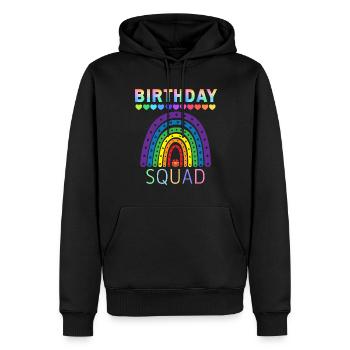 Birthday Squad Regenbogen LGBTQ - Männer Premium Bio Hoodie - Schwarz - Vorne - Nico (187cm)