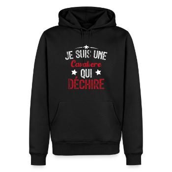 Je suis une Cavalière Qui Déchire - Sweat à capuche Premium bio Homme - noir - Devant - Nico (187cm)