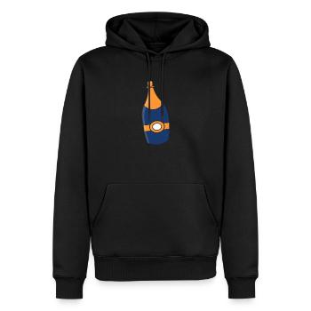 Sektflasche - Männer Premium Bio Hoodie - Schwarz - Vorne - Nico (187cm)