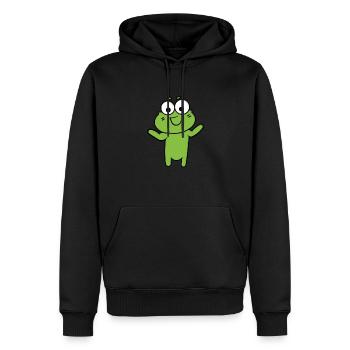Frosch Comic Zeichnung Lustig - Männer Premium Bio Hoodie - Schwarz - Vorne - Nico (187cm)