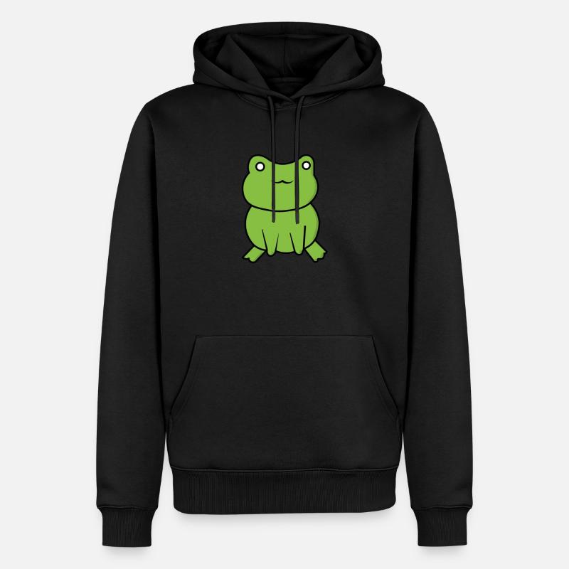 Frog Comic Drawing Funny - Sweat à capuche Premium bio Homme - noir