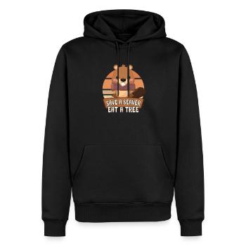 Biber Fan Biber Liebhaber Lustiges Biber Geschenk - Männer Premium Bio Hoodie - Schwarz - Vorne - Nico (187cm)
