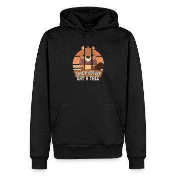 Beaver Fan Beaver Lovers Funny Beaver Gift - Sweat à capuche Premium bio Homme - noir - Devant - Nico (187cm)