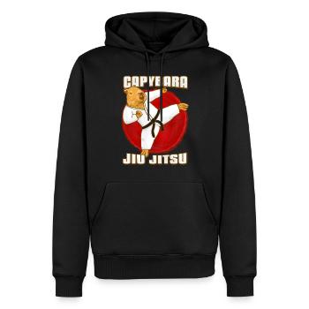 Capybara mit Jiu Jitsu GI - Männer Premium Bio Hoodie - Schwarz - Vorne - Nico (187cm)