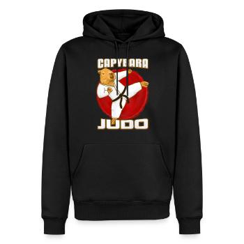 Judo Capybara - Männer Premium Bio Hoodie - Schwarz - Vorne - Nico (187cm)