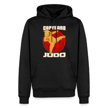 Judo Capybara - Männer Premium Bio Hoodie - Schwarz - Vorne - Nico (187cm)