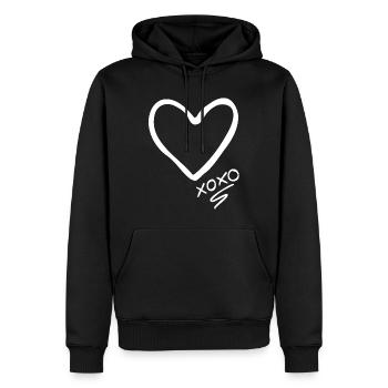 Herz xoxo - Männer Premium Bio Hoodie - Schwarz - Vorne - Nico (187cm)