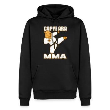 Capybara MMA - Männer Premium Bio Hoodie - Schwarz - Vorne - Nico (187cm)