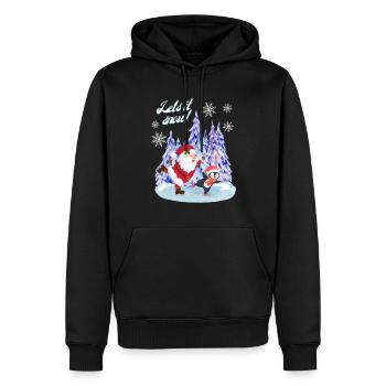WINTERLAUFZEIT - Männer Premium Bio Hoodie - Schwarz - Vorne - Nico (187cm)