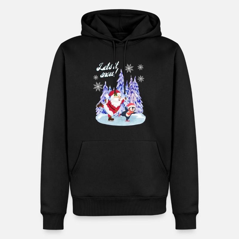 TEMPS DE PATINAGE D’HIVER - Sweat à capuche Premium bio Homme - noir