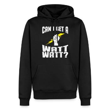 Elektriker wat wat - Elektriker Tshirt - Männer Premium Bio Hoodie - Schwarz - Vorne - Nico (187cm)