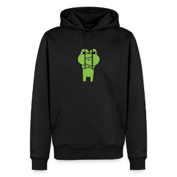 Frosch Comic Zeichnung Lustig - Männer Premium Bio Hoodie - Schwarz - Vorne - Nico (187cm)