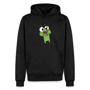 Frosch Comic Zeichnung Lustig - Männer Premium Bio Hoodie - Schwarz - Vorne - Nico (187cm)