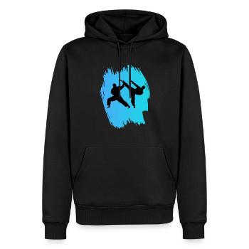 Karaté - Sweat à capuche Premium bio Homme - noir - Devant - Nico (187cm)