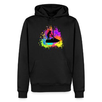 Jet ski - Sweat à capuche Premium bio Homme - noir - Devant - Nico (187cm)