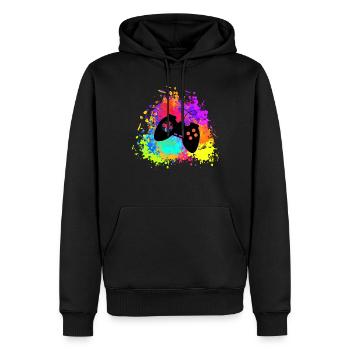 Humour Jeux Vidéo Mode Joueur Activé Cadeau Gamer - Sweat à capuche Premium bio Homme - noir - Devant - Nico (187cm)