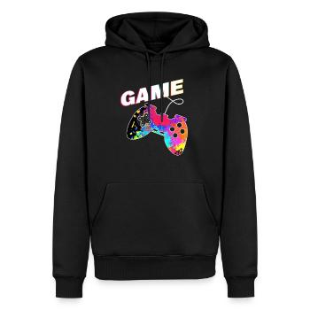 Humour Jeux Vidéo Mode Joueur Activé Cadeau Gamer - Sweat à capuche Premium bio Homme - noir - Devant - Nico (187cm)
