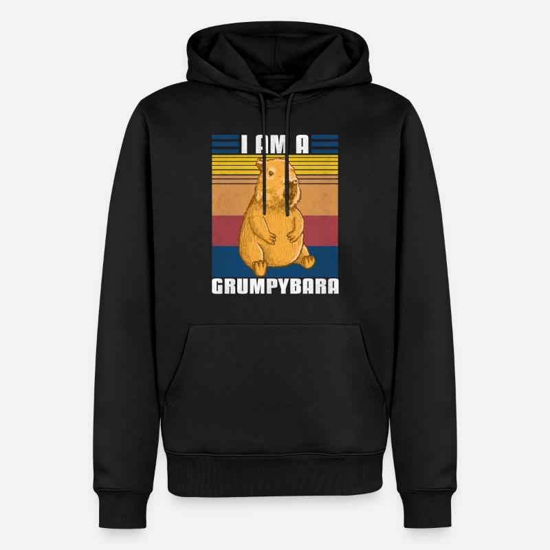 Grumpybara Fun Capybara - Men’s Premium Organic Hoodie - black