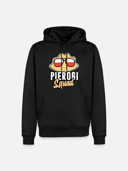 Pierogi Squad Polish Poland Polska Polski - Ekologiczna męska bluza z kapturem Premium - czarny