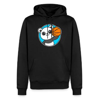 Kinder Basketball Pana - Männer Premium Bio Hoodie - Schwarz - Vorne - Nico (187cm)