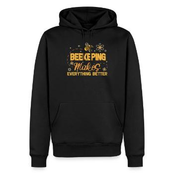 Honey beekeeping Beekeepers Honey bee apiary - Men’s Premium Organic Hoodie - black - Front - Nico (187cm)
